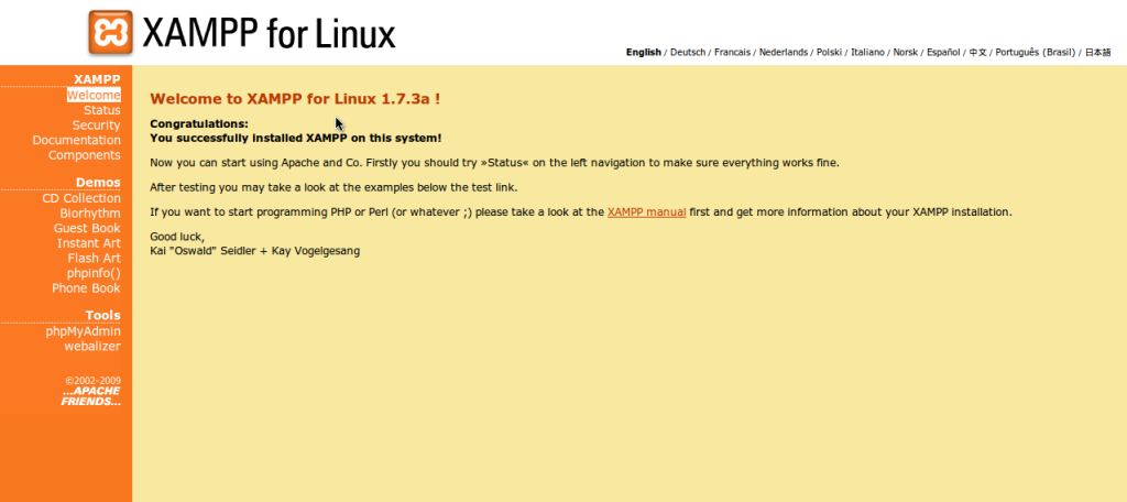 xampp install linux